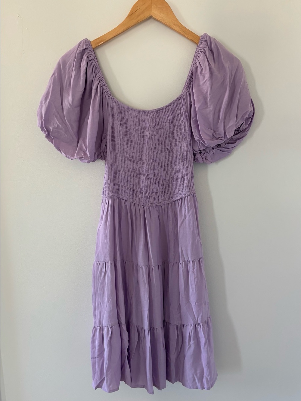 Zesica Purple Ruffle Midi Dress Size S